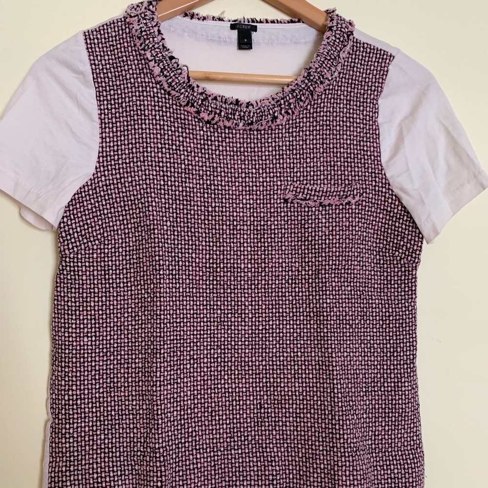 J. Crew Mock Tweed Top